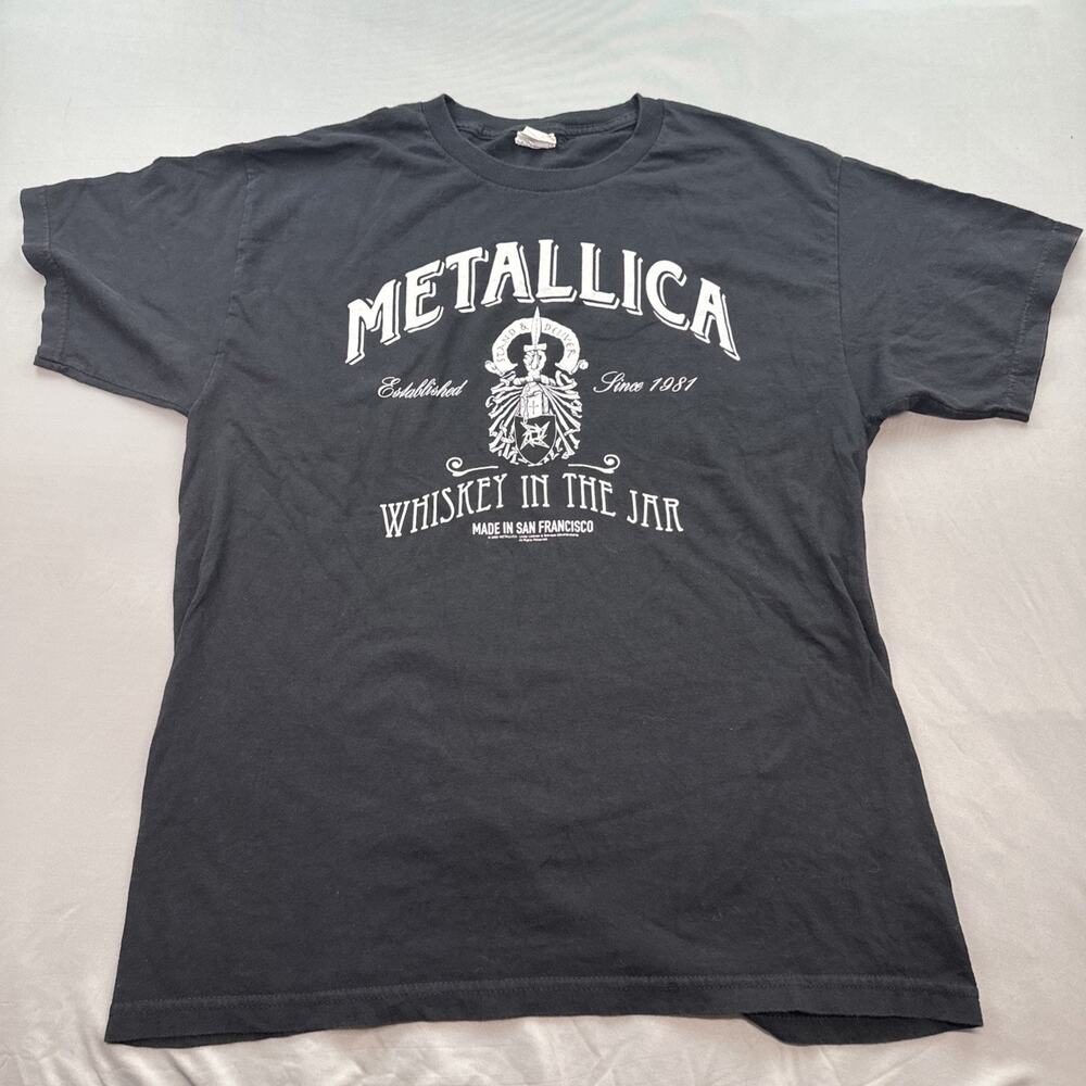 Metallica Whiskey In The Jar Band Tee T Shirt Mens Large 2005 Licensed Retro VTG